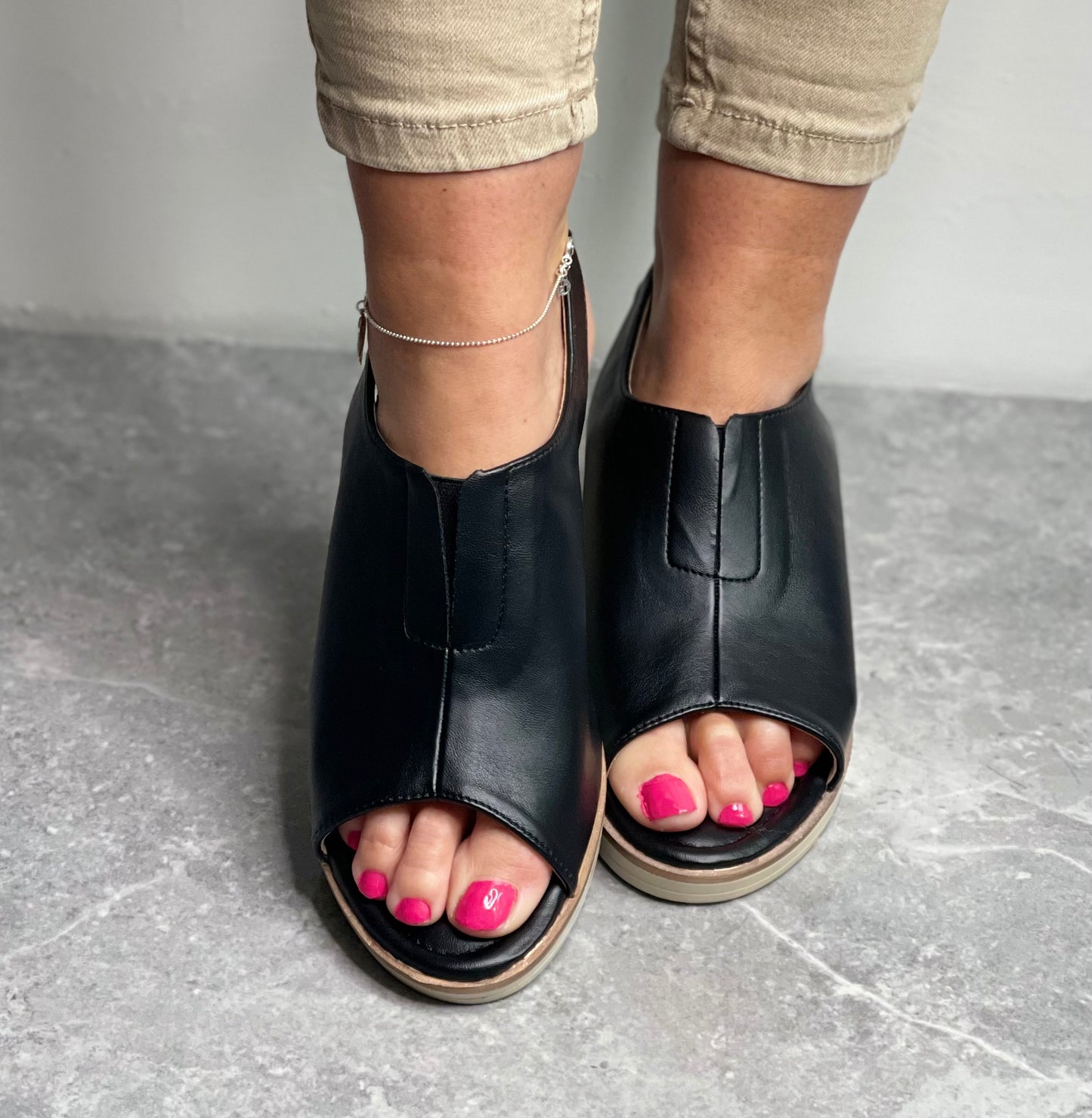 Zanni & Co - 'Mirfa One' Ink Wedge Sandal