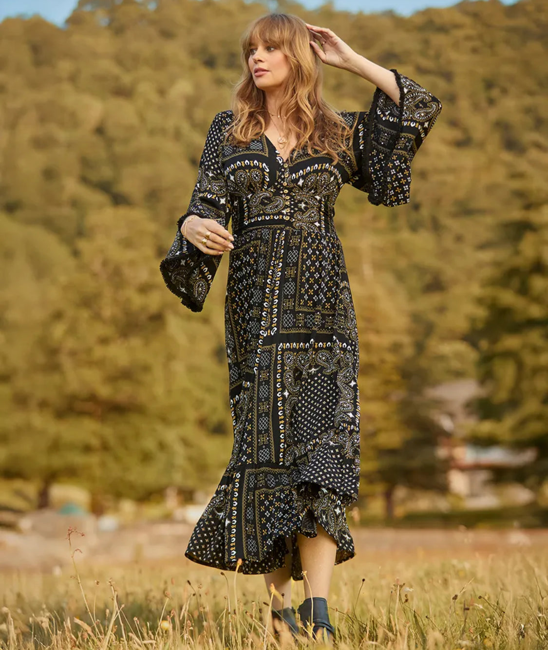 Joe Brown - Seline Scarf Print Crinkle Dress