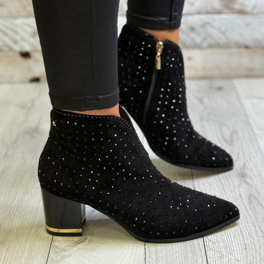 Kate Appleby - ‘Beaumaris' Schwarz Sparkle Ankle Boot