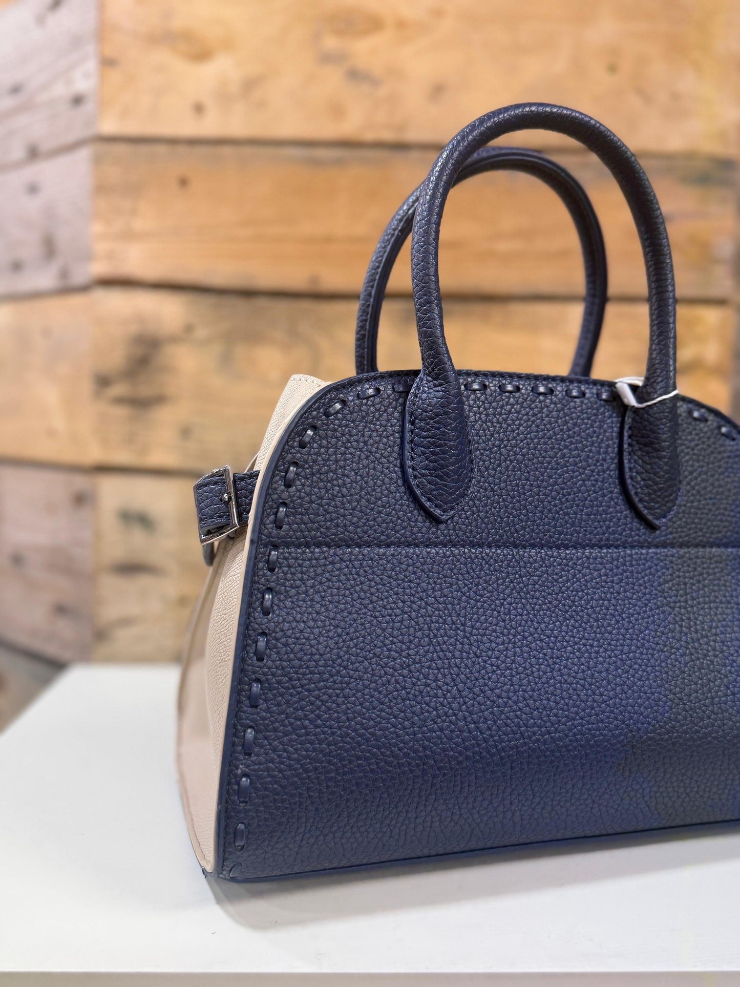 hannah k - 'Tina' Navy/Beige Combo Handbag