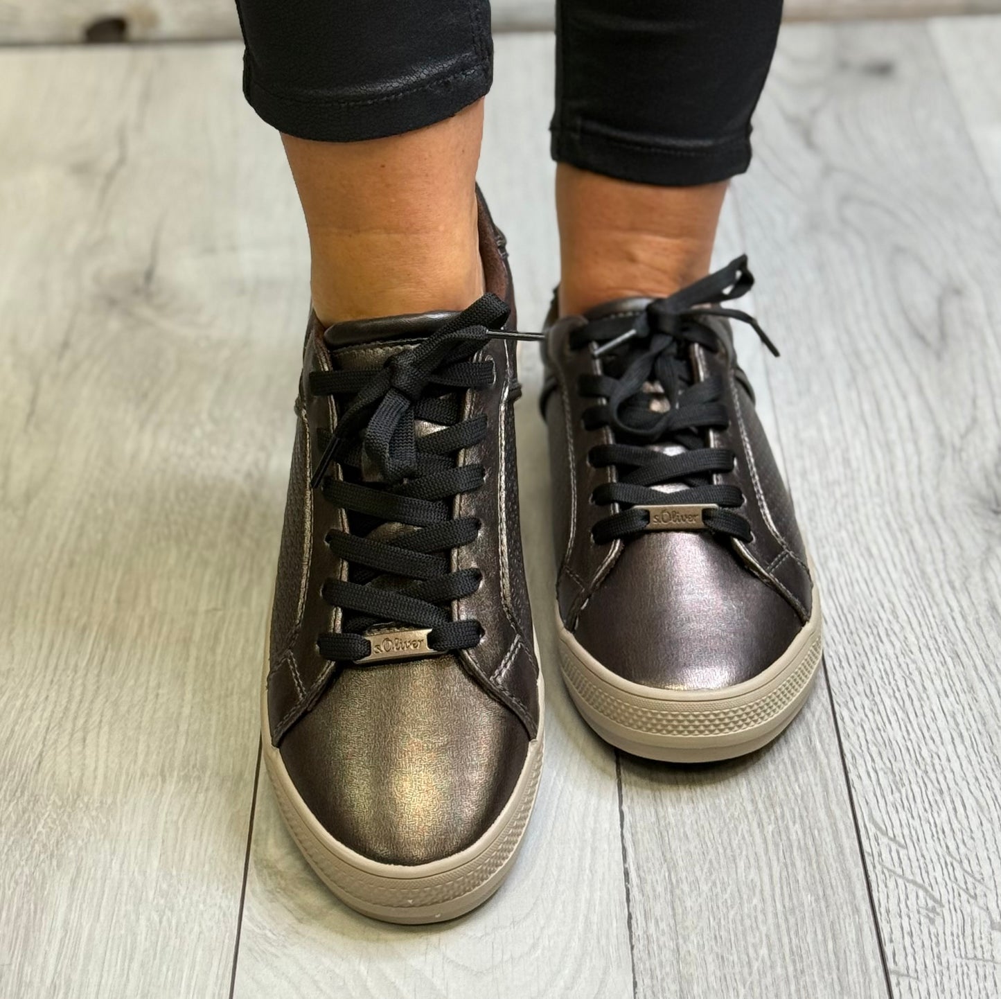 S Oliver - Bronze Metallic Trainer