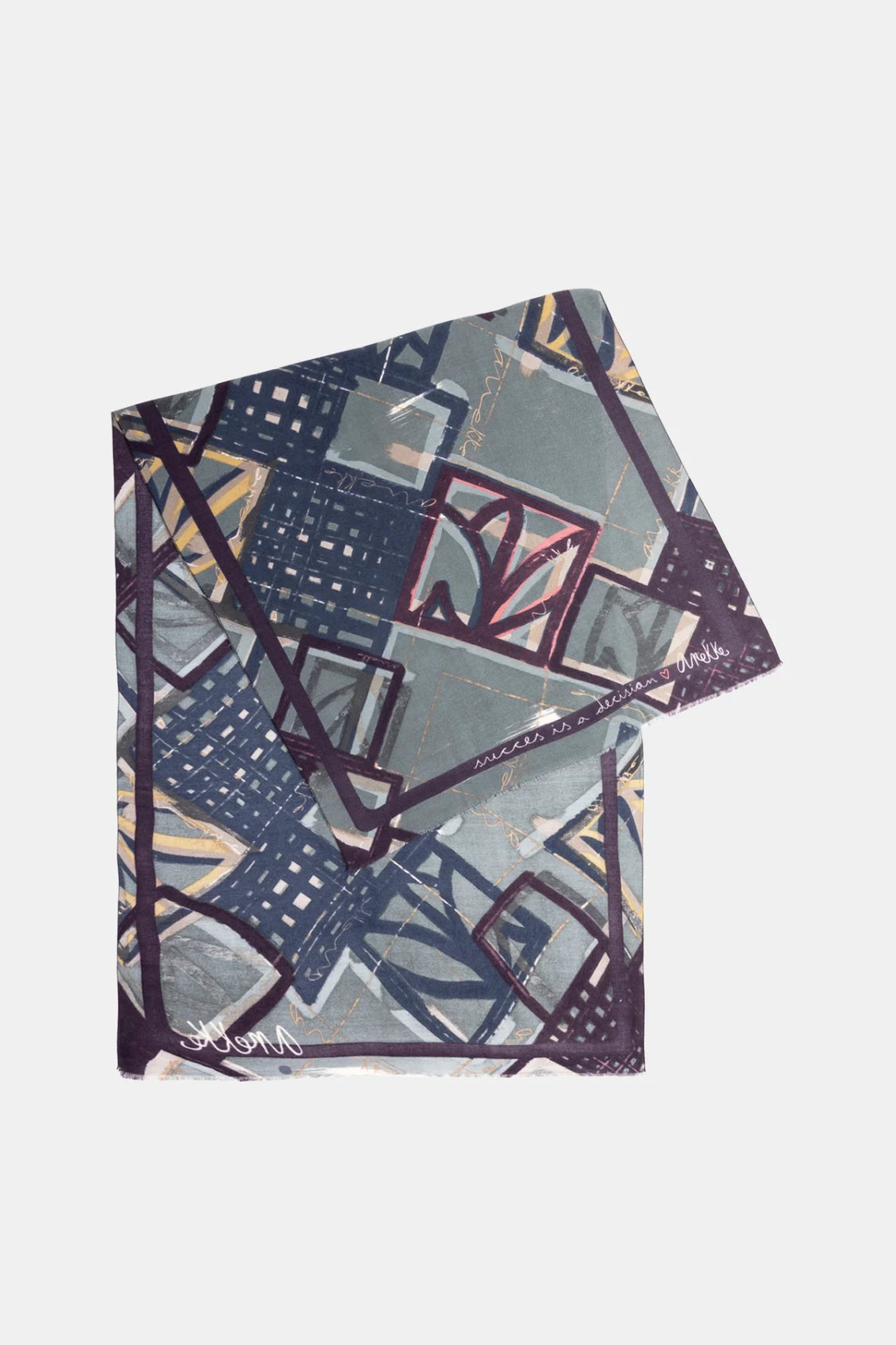 anekke - Blue Printed Pashmina (41470-101)