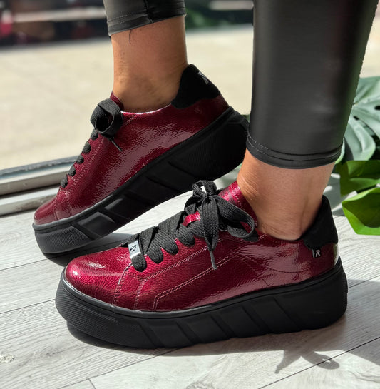Rieker -  Berry Metallic Leather Trainer