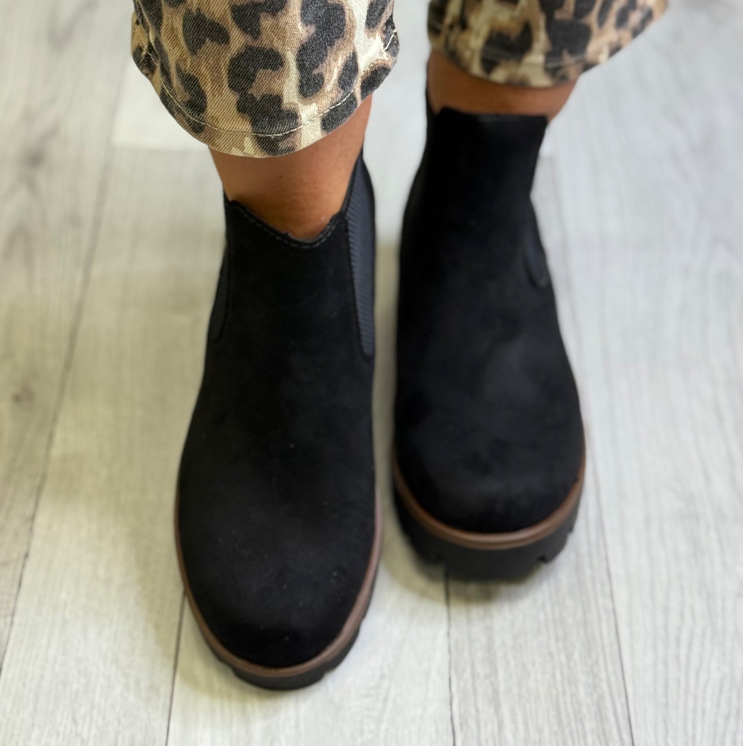 Rieker - Black Faux Suede Chelsea Boot