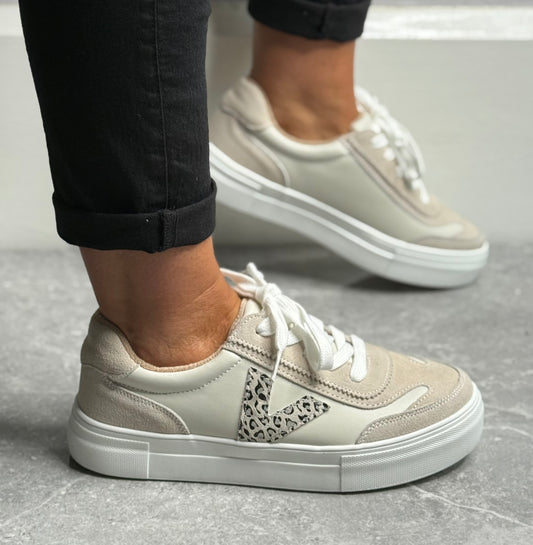 Drilleys- 'Eighty' Cheetah Vanilla Trainer
