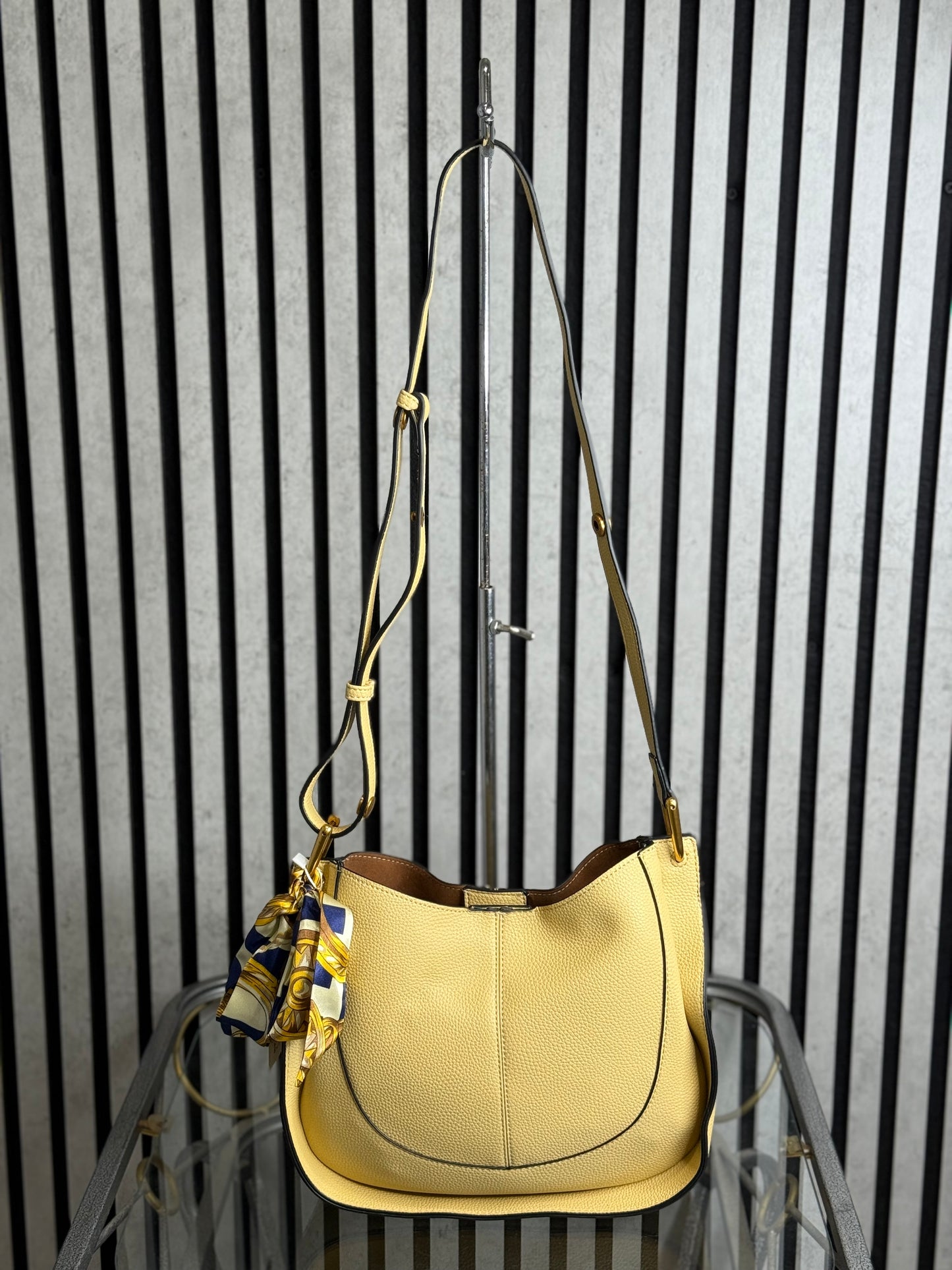 hannah k - 'Talia' Buttermilk Scarf Detail Crossbody Bag
