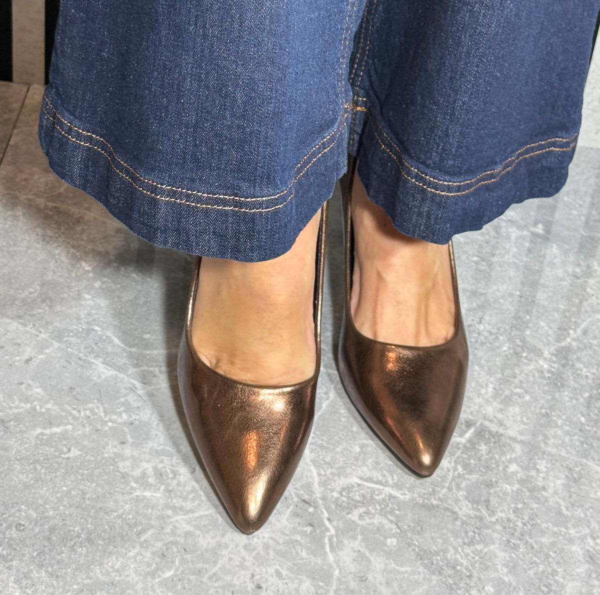 Kate Appleby - ‘Bamburgh' Antique Metallic Heel