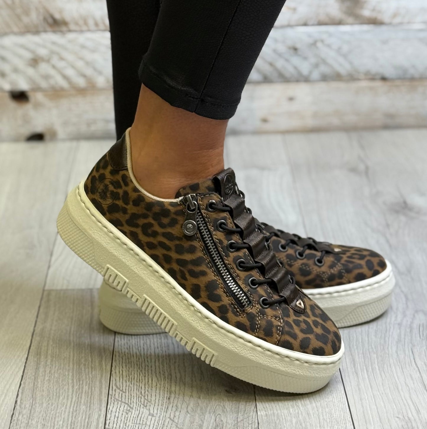 Rieker - Animal Print Platform Trainer