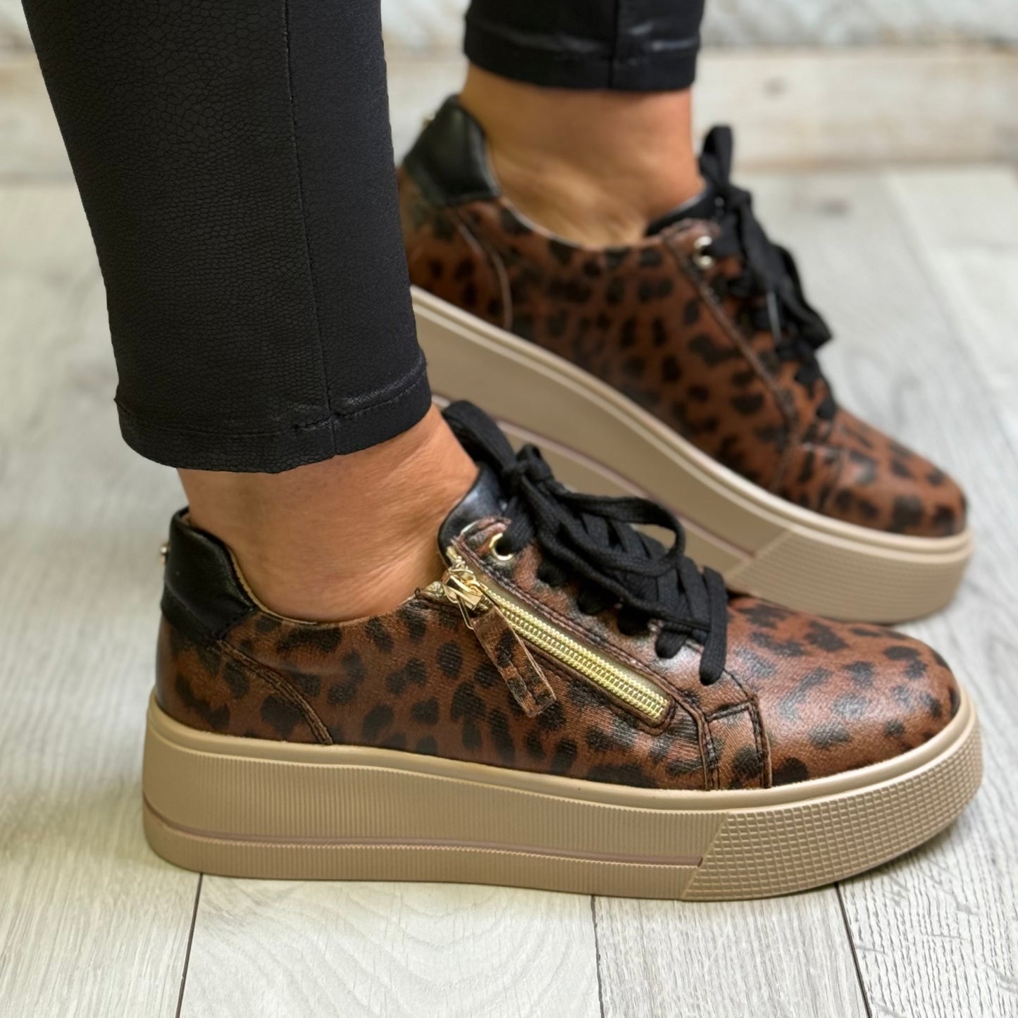 Patrizio Como - 'Ravenna' Animal Print Platform Trainer