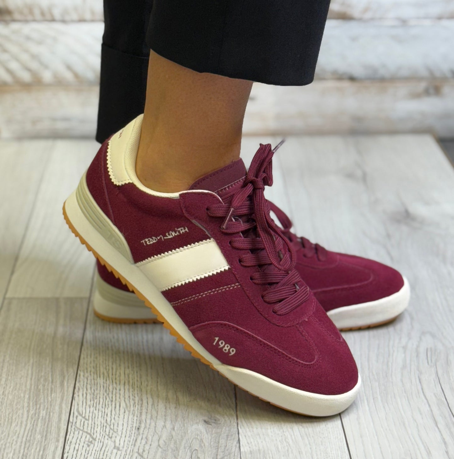 Teddy Smith - Burgundy Suede Trainer (120319)
