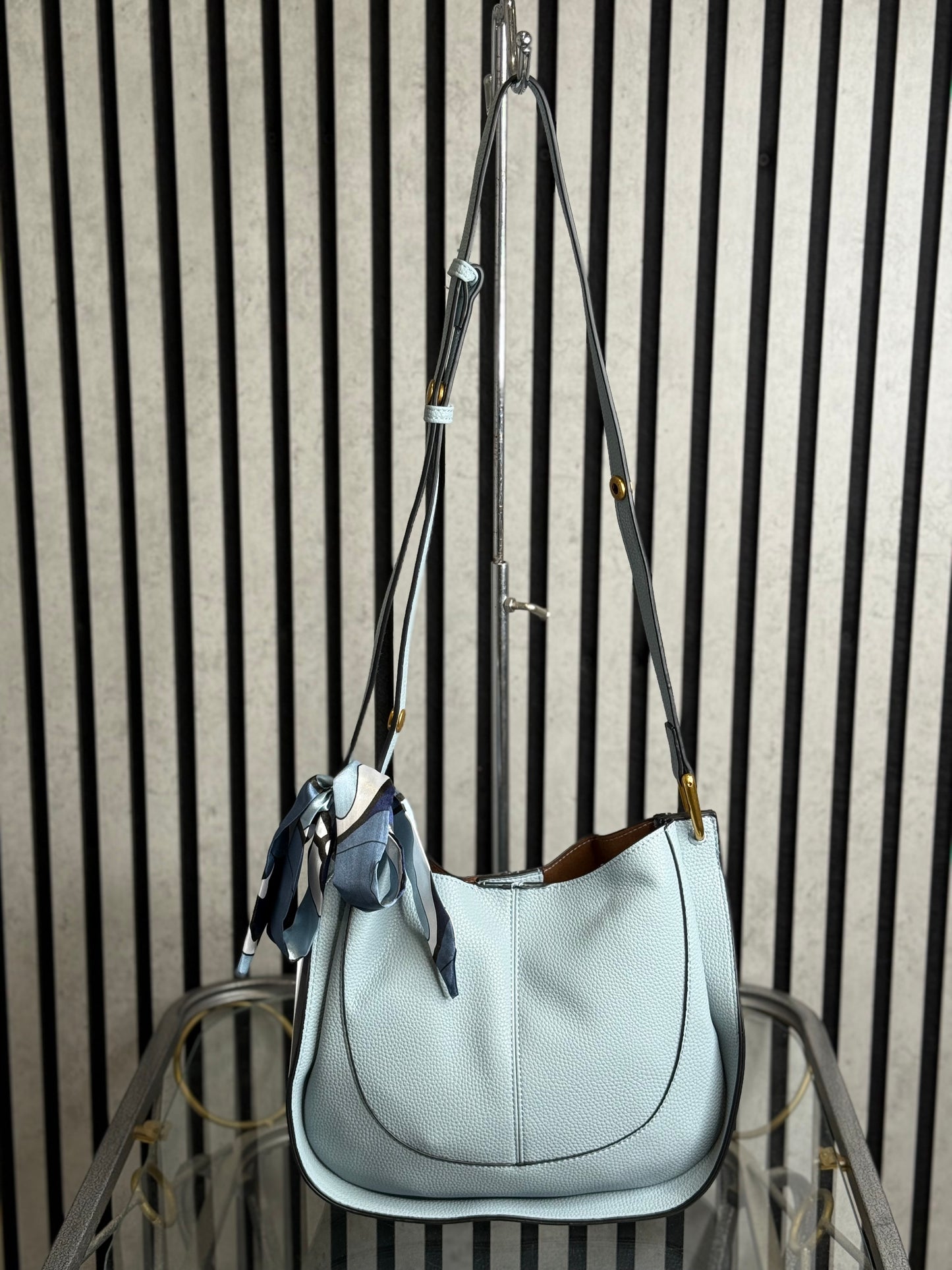 hannah k - 'Talia' Bluebell Scarf Detail Crossbody Bag