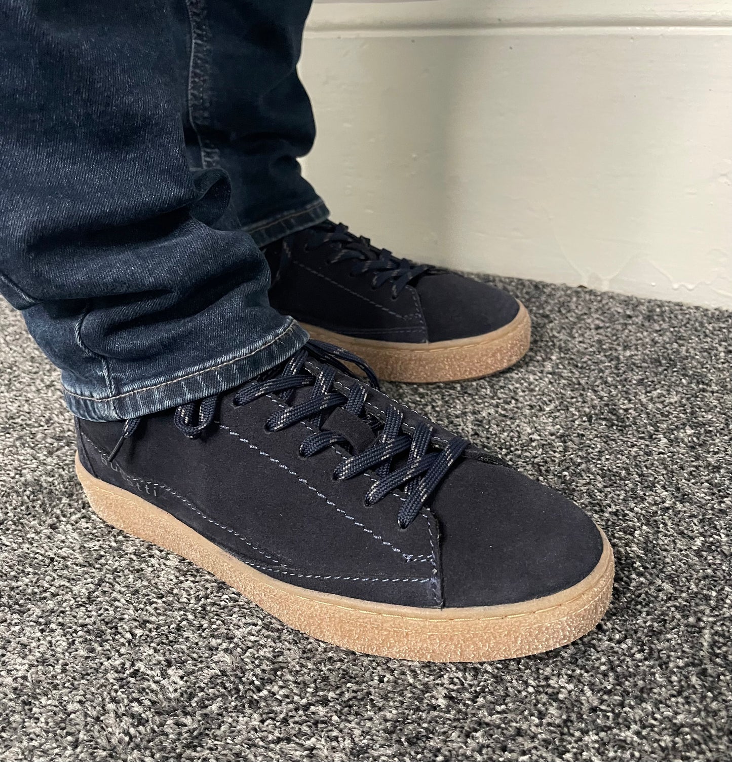 Bugatti - Mens Navy Suede Trainer