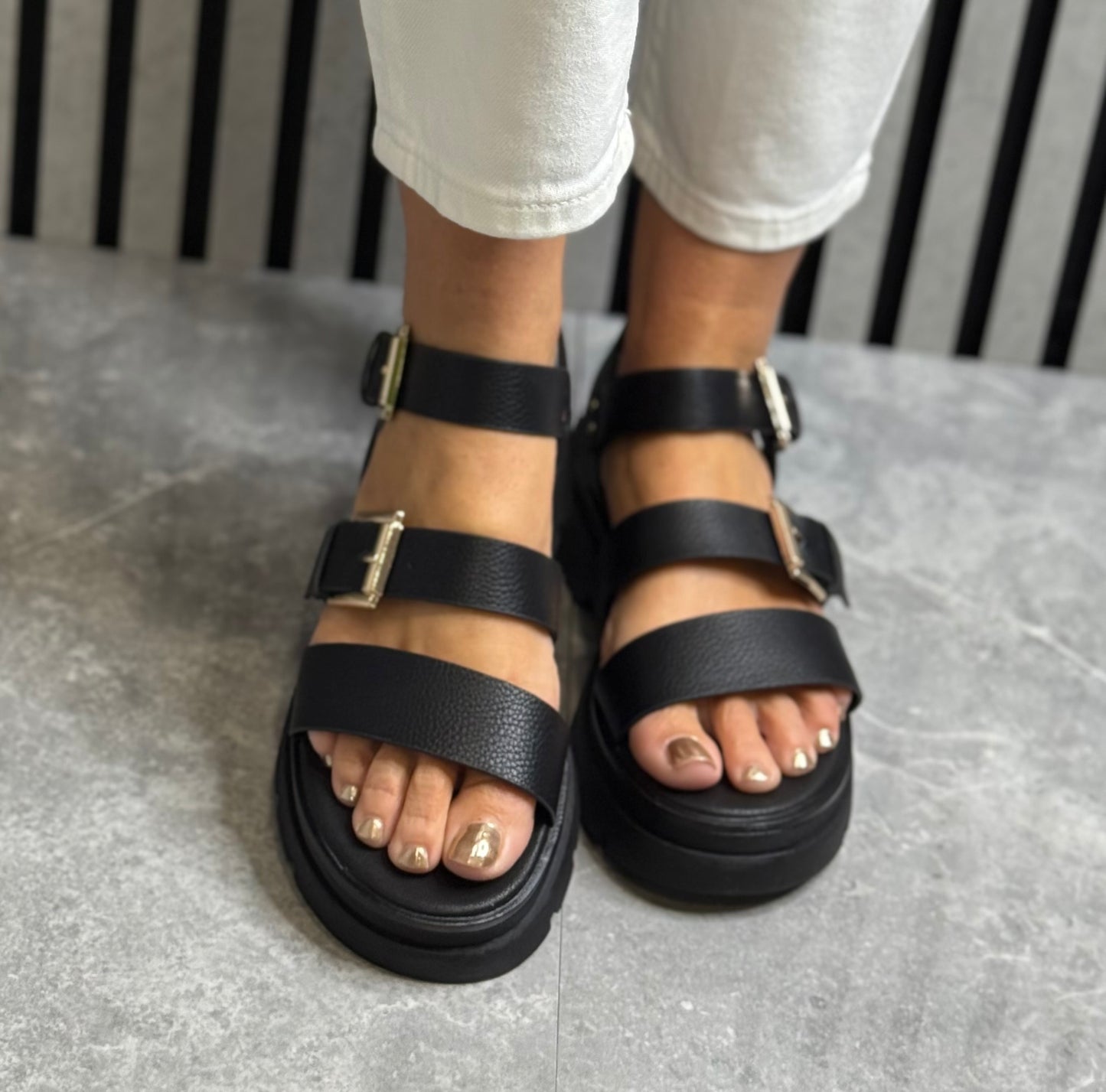 Una Healy - 'Something' Vinyl Strap Sandal