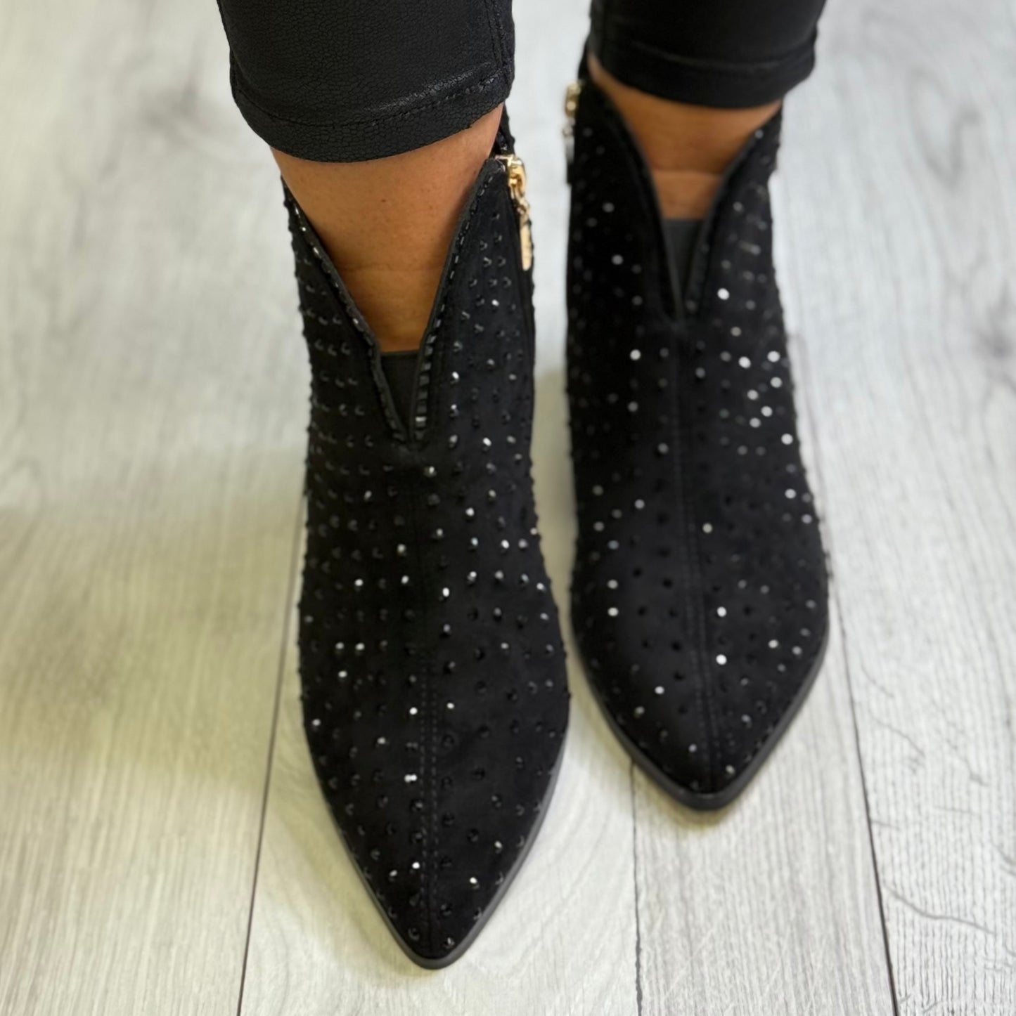 Kate Appleby - ‘Beaumaris' Schwarz Sparkle Ankle Boot