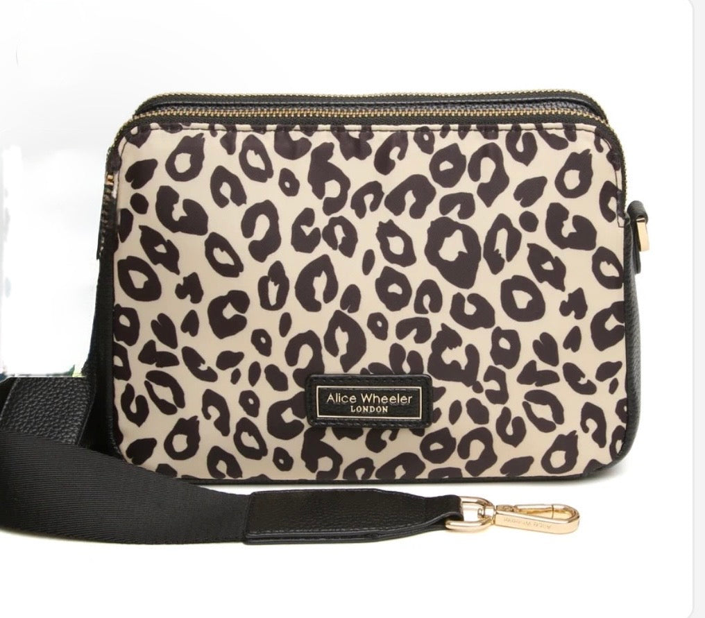 Alice Wheeler - Leopard Double Zip Crossbody