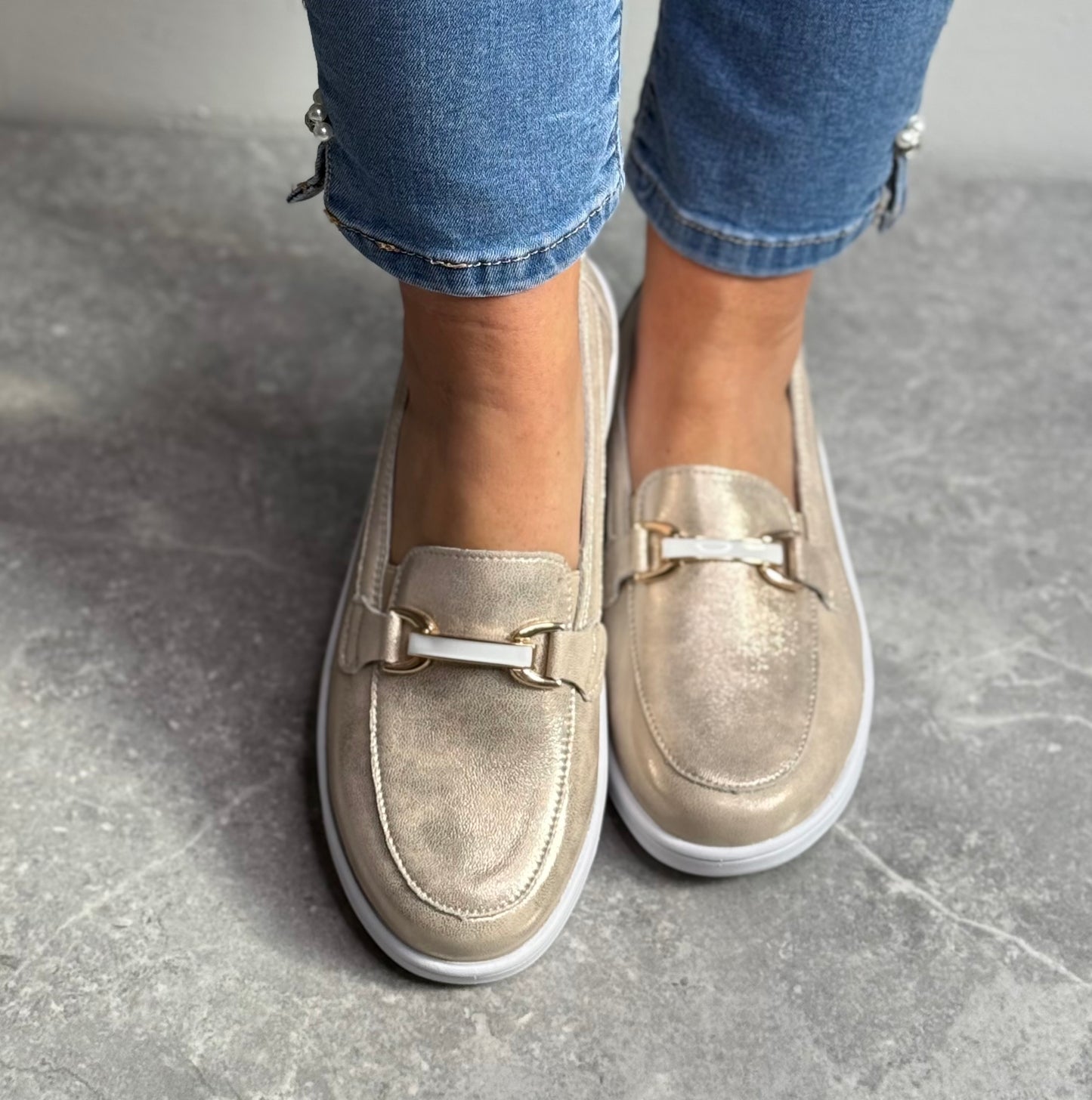 Patrizio Como - 'Vinchio' Gold Metallic Leather Loafer