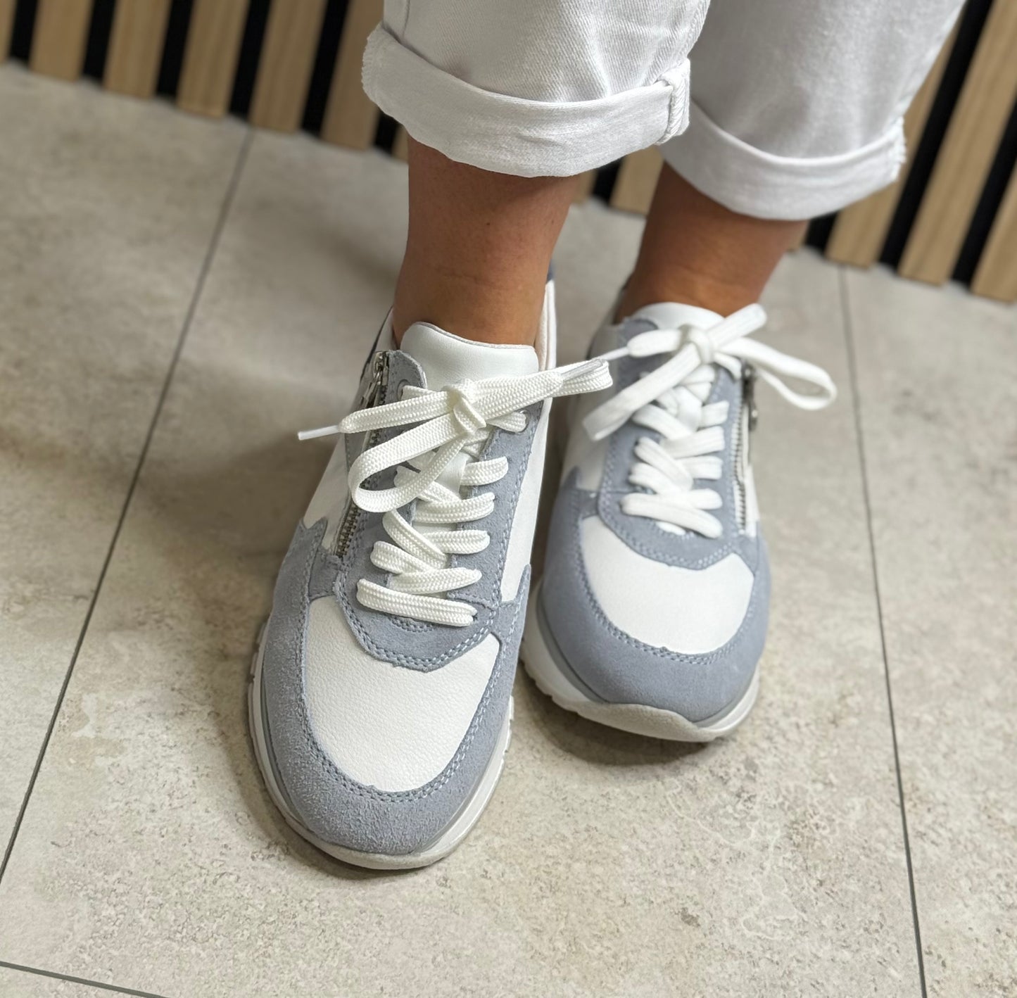 Rieker - Blue Combo Leather Trainer