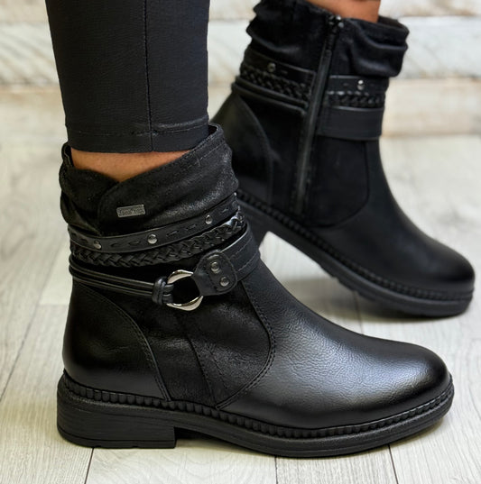 Jana - Black Strap Detail ‘Tex’ Softline Boot