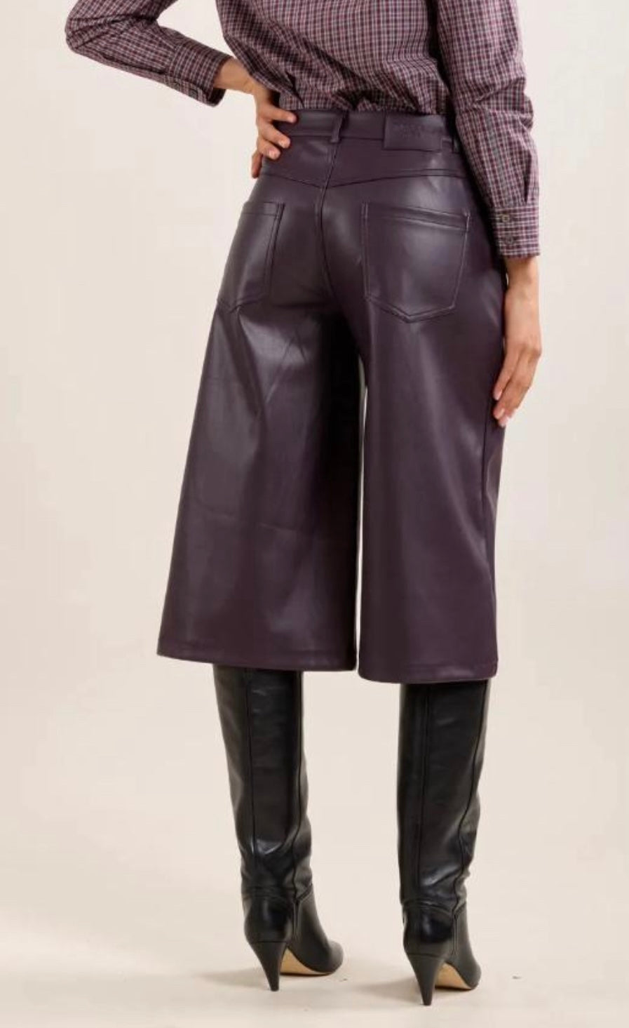 Toxik3 - Aubergine Faux Leather Bermuda Short