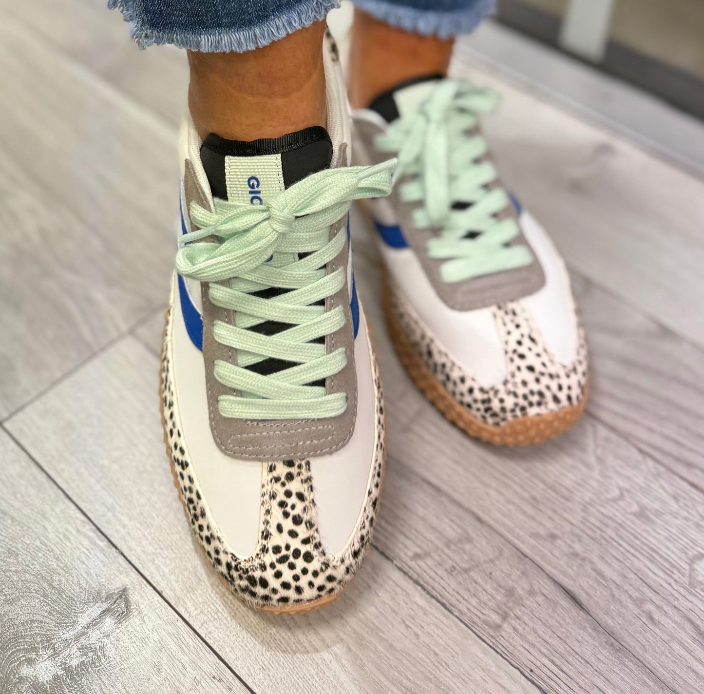 Gioseppo - Dalmatian Combo Leather Trainer