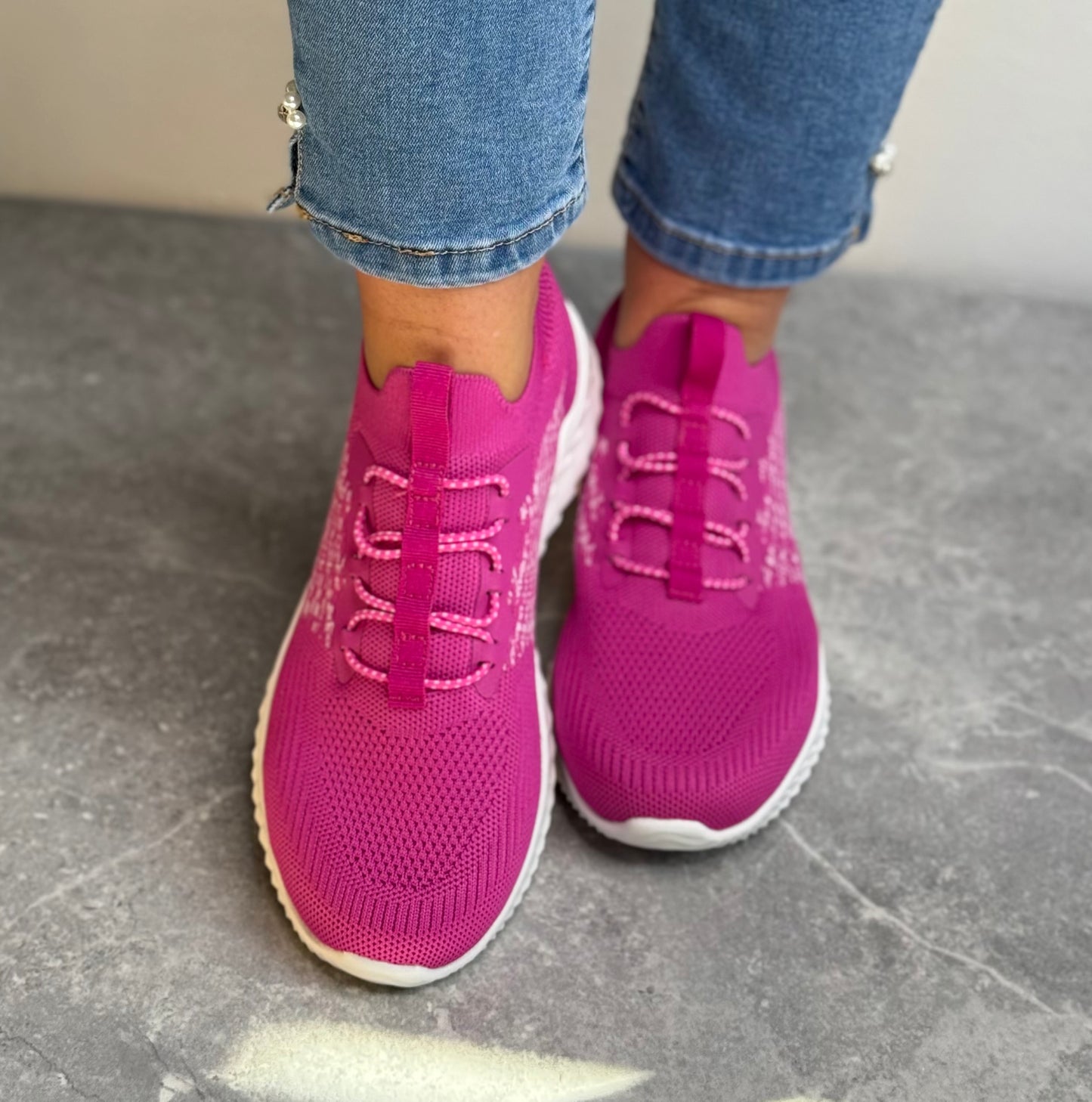 Lotus - 'Girona' Pink Sock Trainer