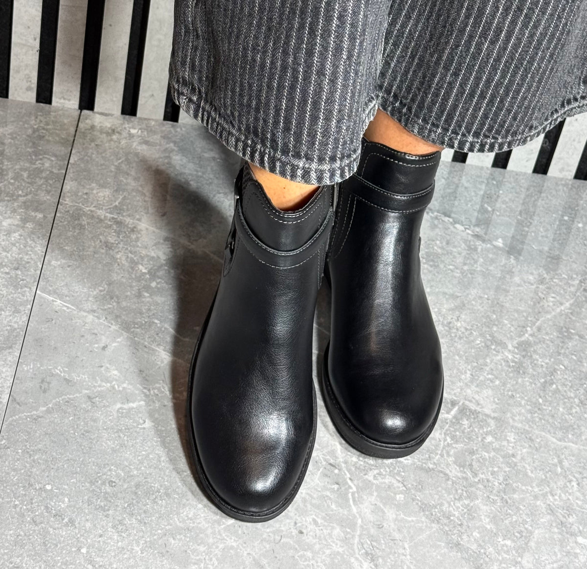 Tamaris - Black Strap Detail Chelsea Boot