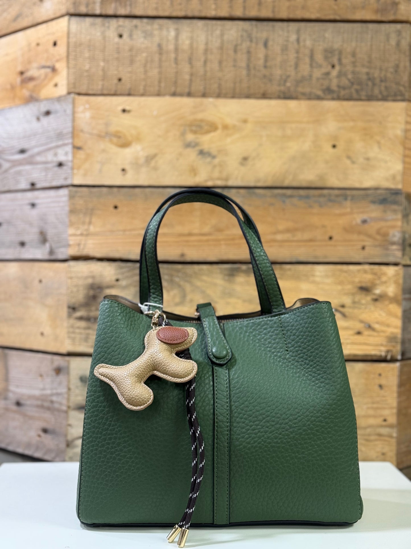 hannah k - 'Isla' Green Dog Detail Handbag