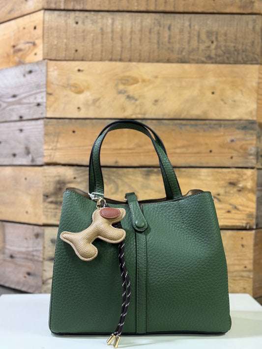 hannah k - 'Isla' Green Dog Detail Handbag