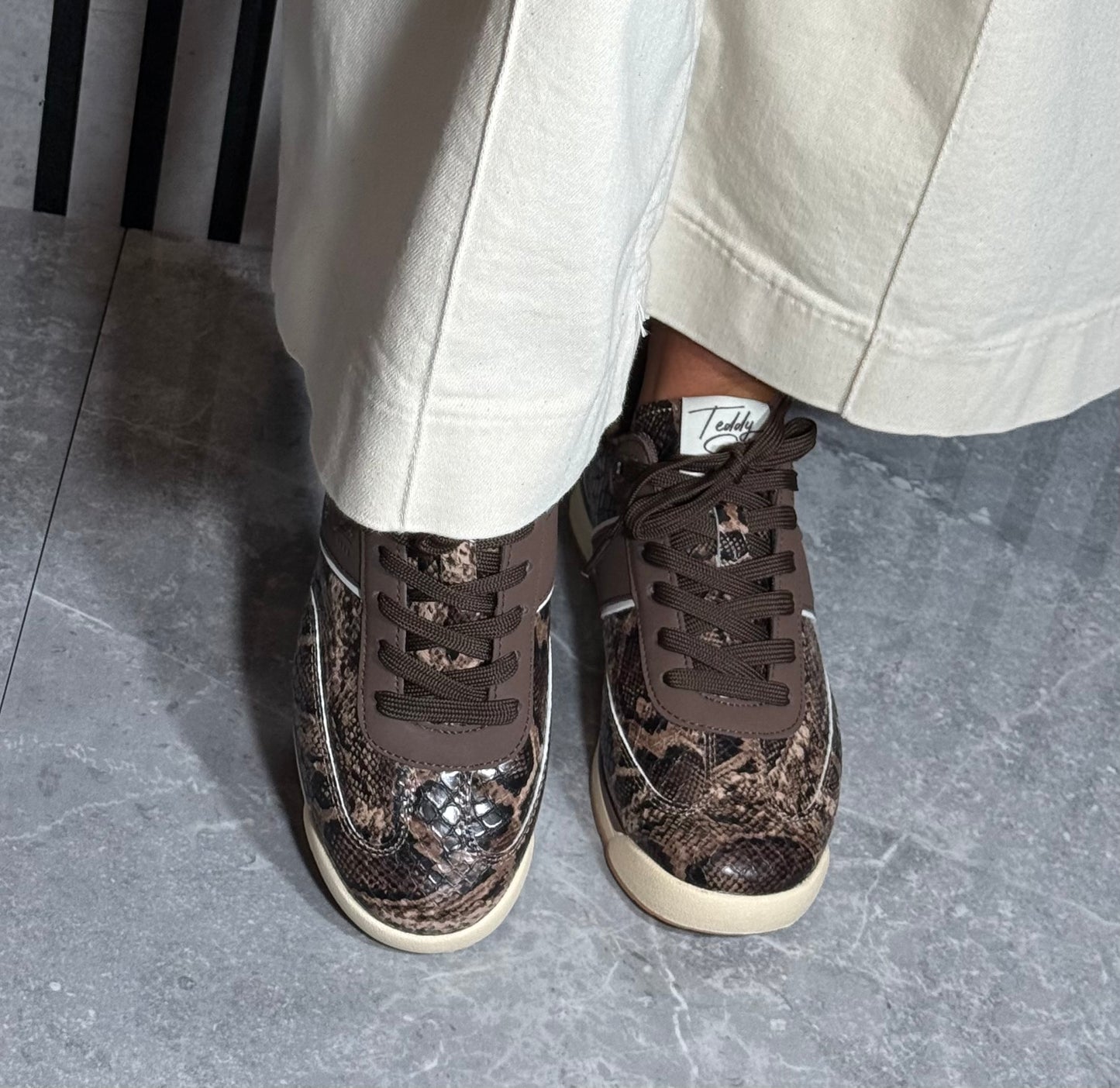 Teddy Smith - Brown Snake Print Trainer (121005)