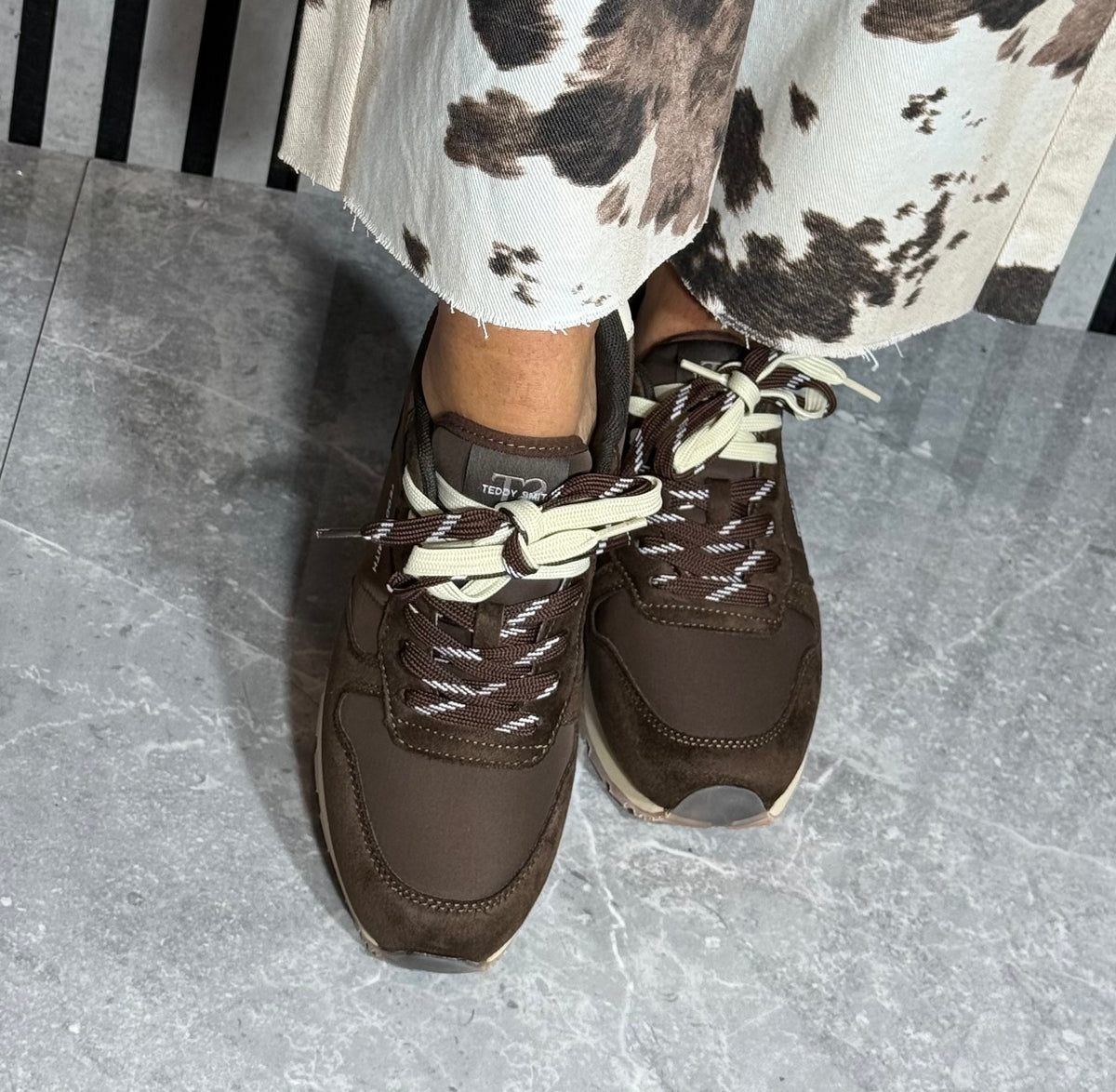Teddy Smith - Brown/Cream Trim Trainer (121141)