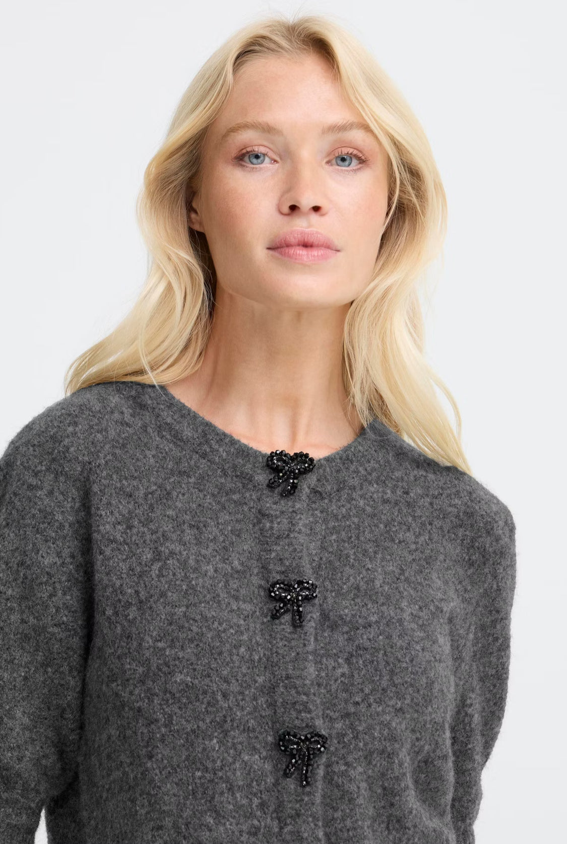 b.young - Grey Detailed Cardigan