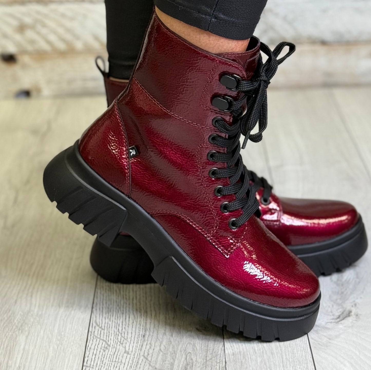 Rieker - Cherry Red Patent Boot