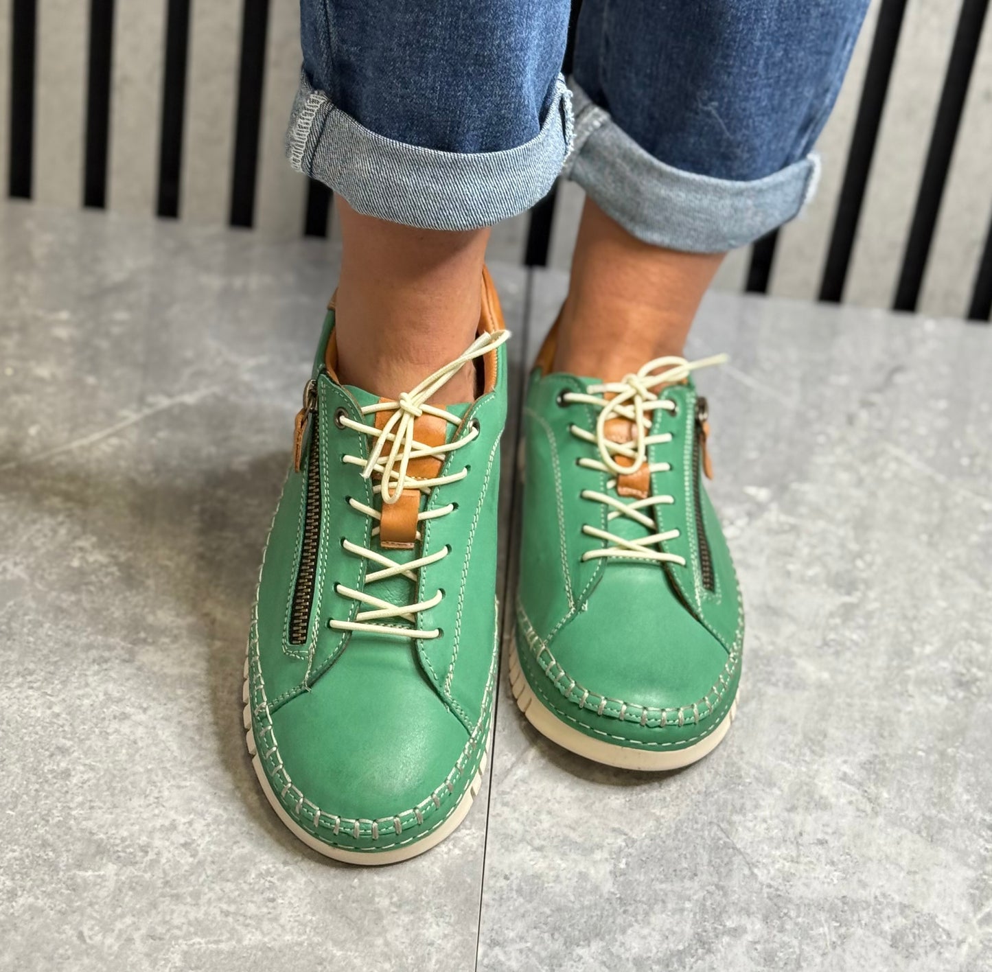 Modella - ‘Josie' Emerald Casual Leather Shoe
