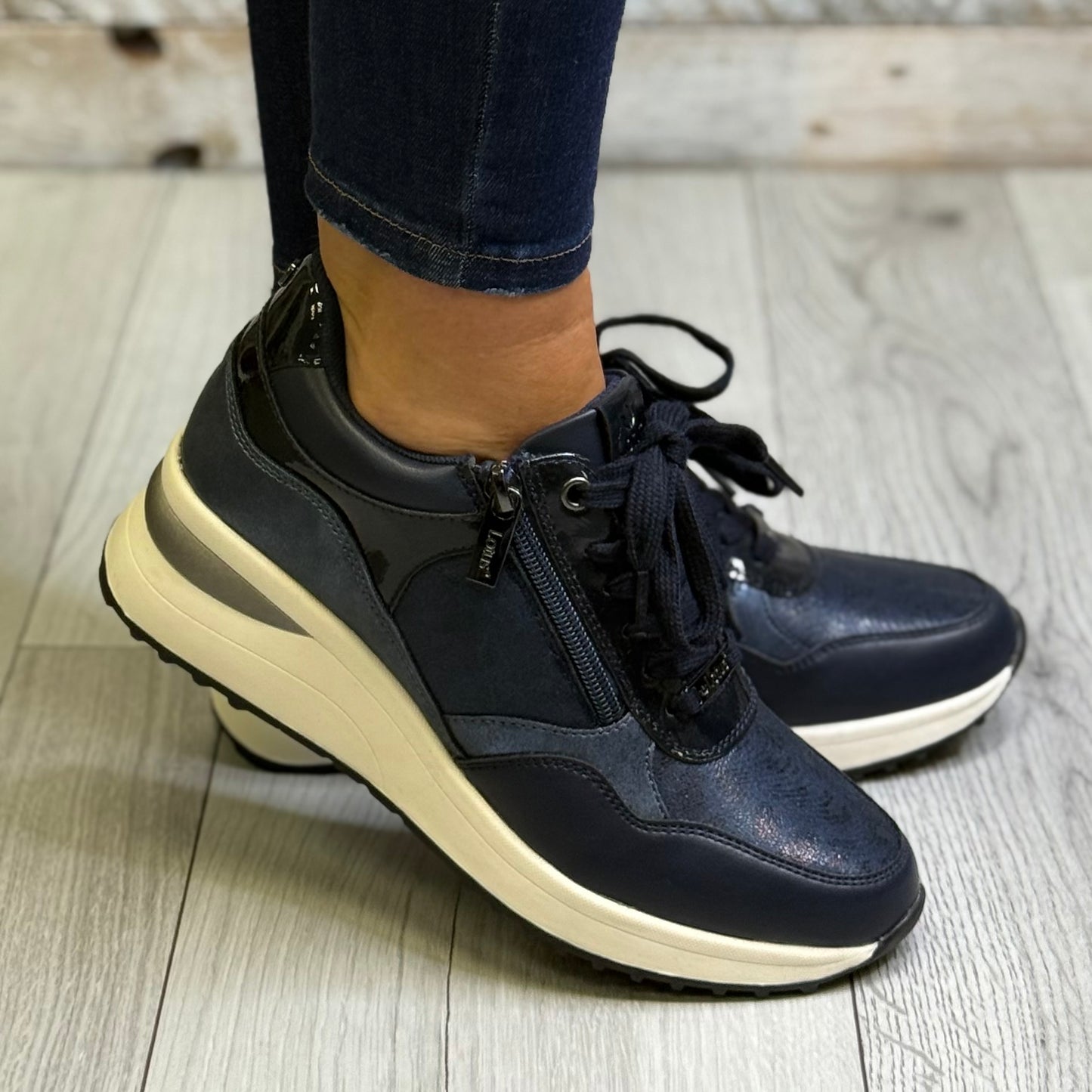 Lotus - 'Pluto' Navy Wedge Trainer