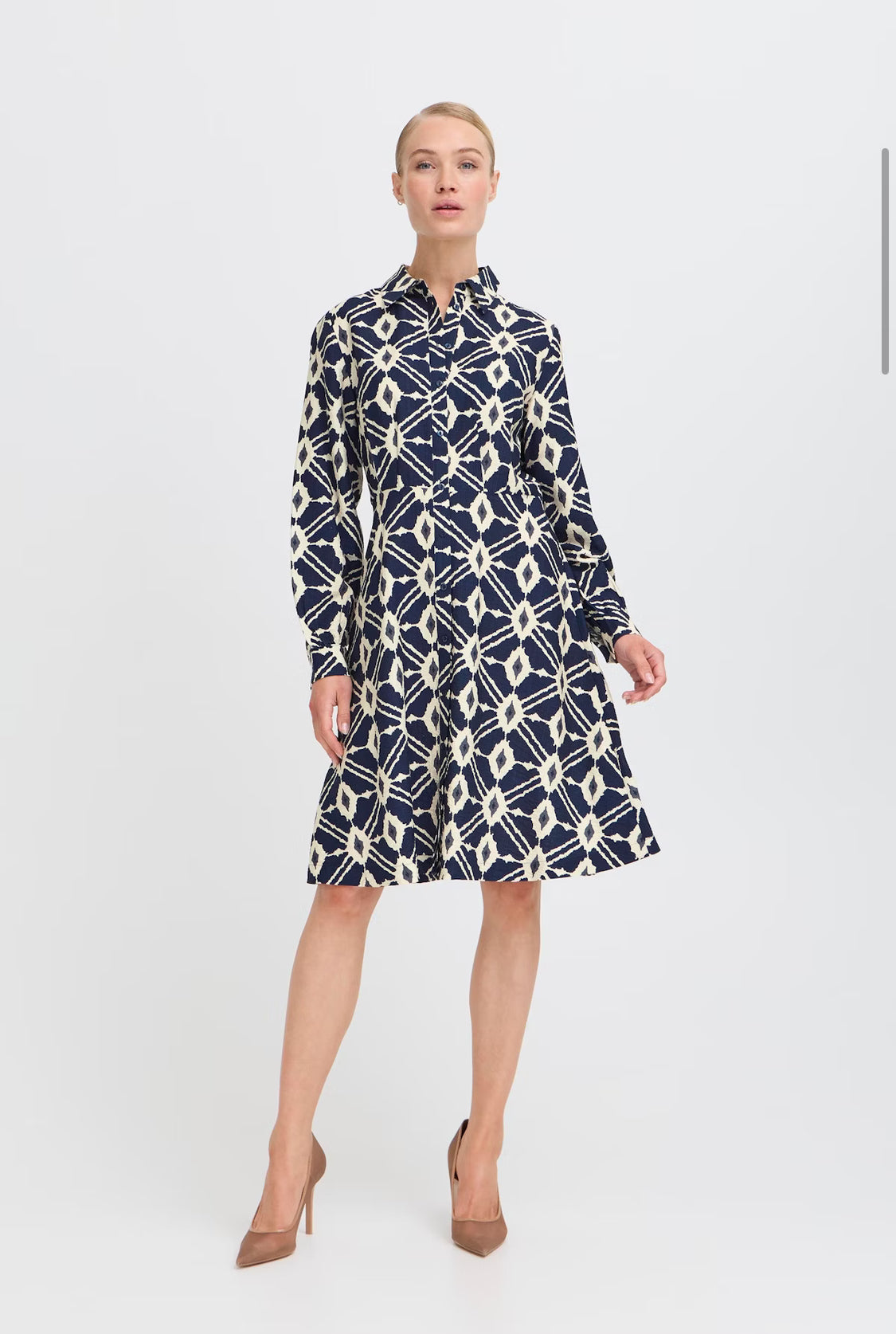 b.young - Navy Print Dress