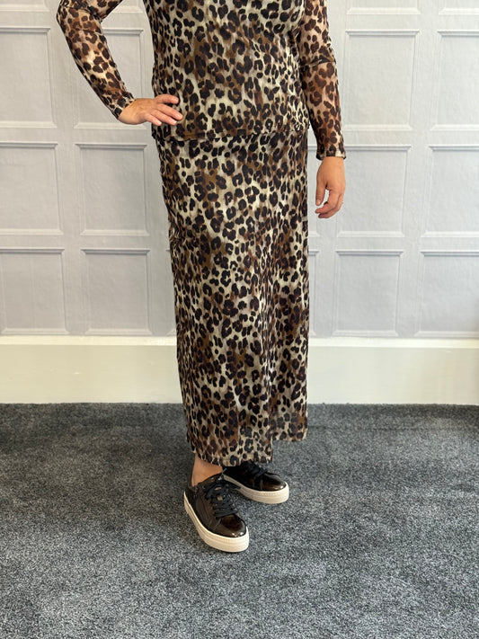 MXO - Animal Print Lined Skirt