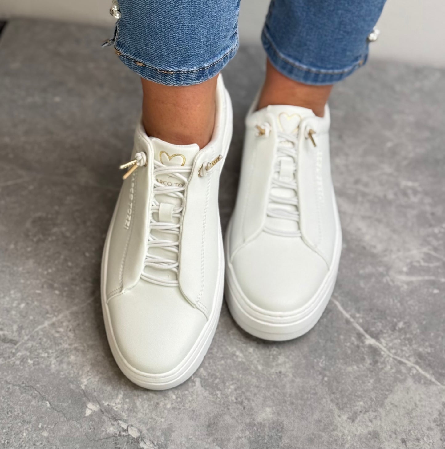 Marco Tozzi - White Slip On Trainer