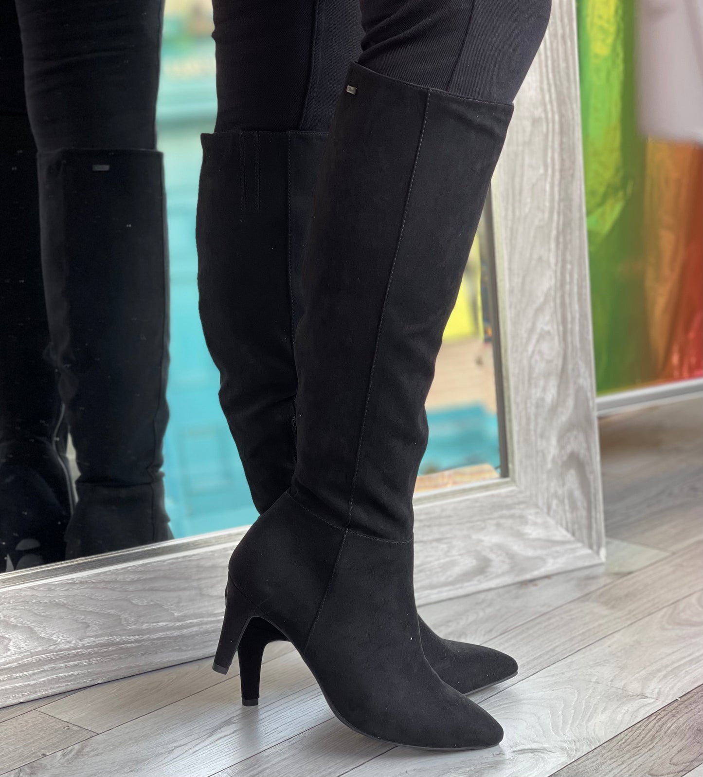 S Oliver - Black Heel Long Boot