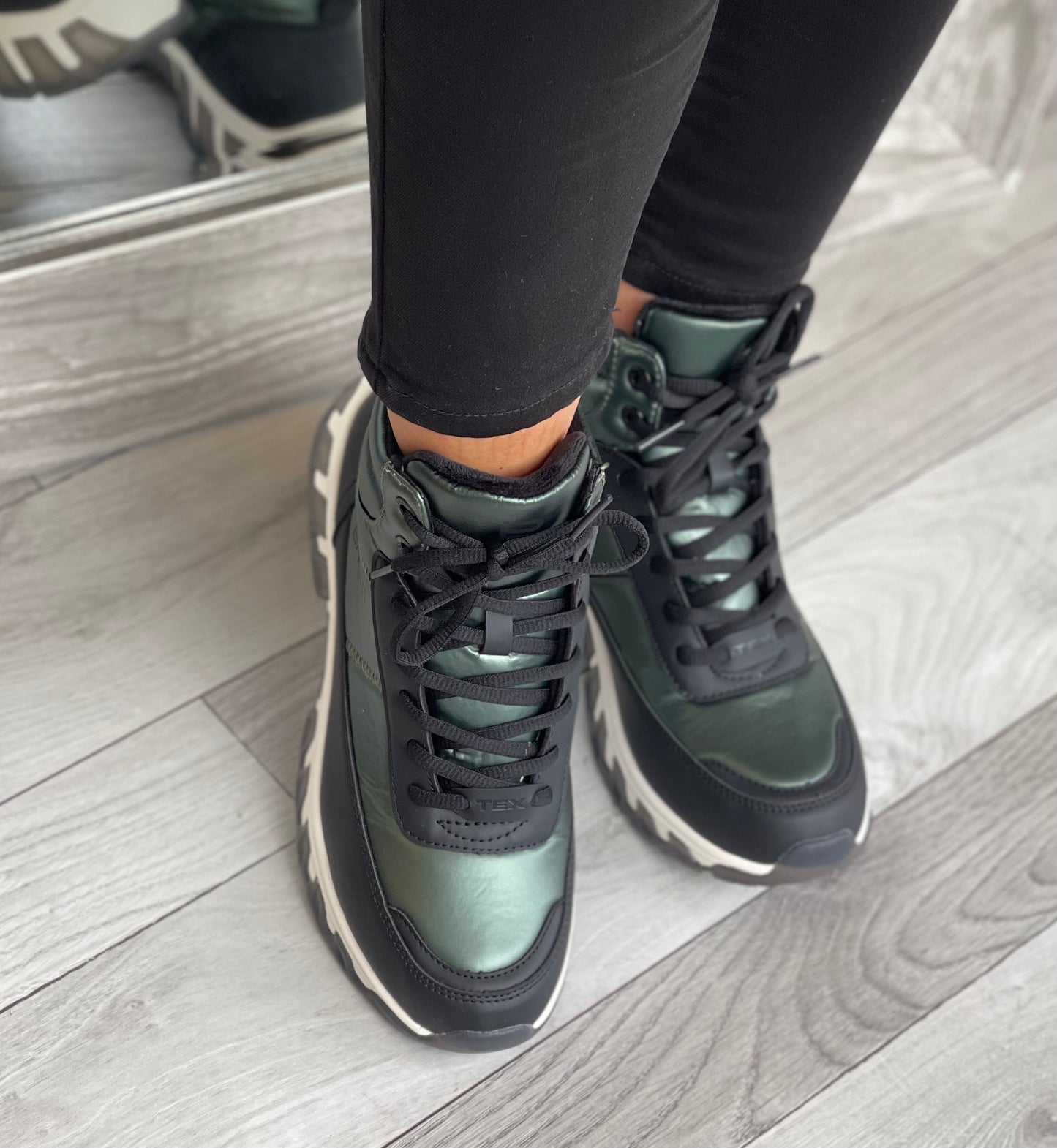 Bagatt- Dark Green/Black High Top Lined Trainer
