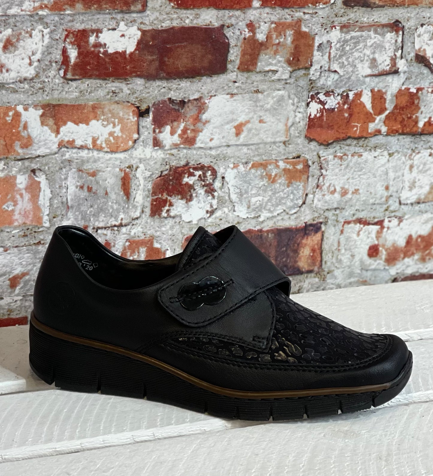 Rieker - Black Comfort Stretch Leather Shoe