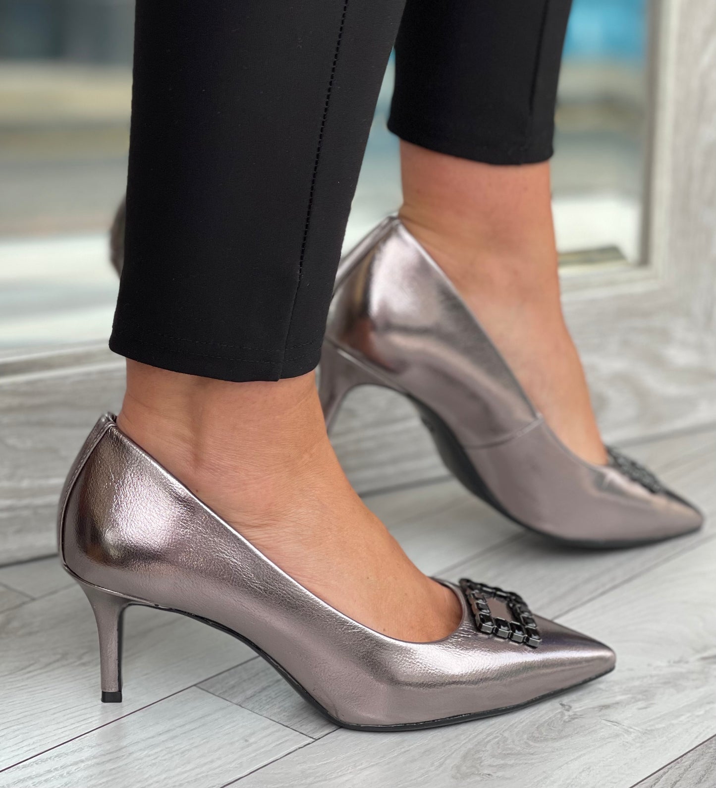 S Oliver - Pewter Court Shoe