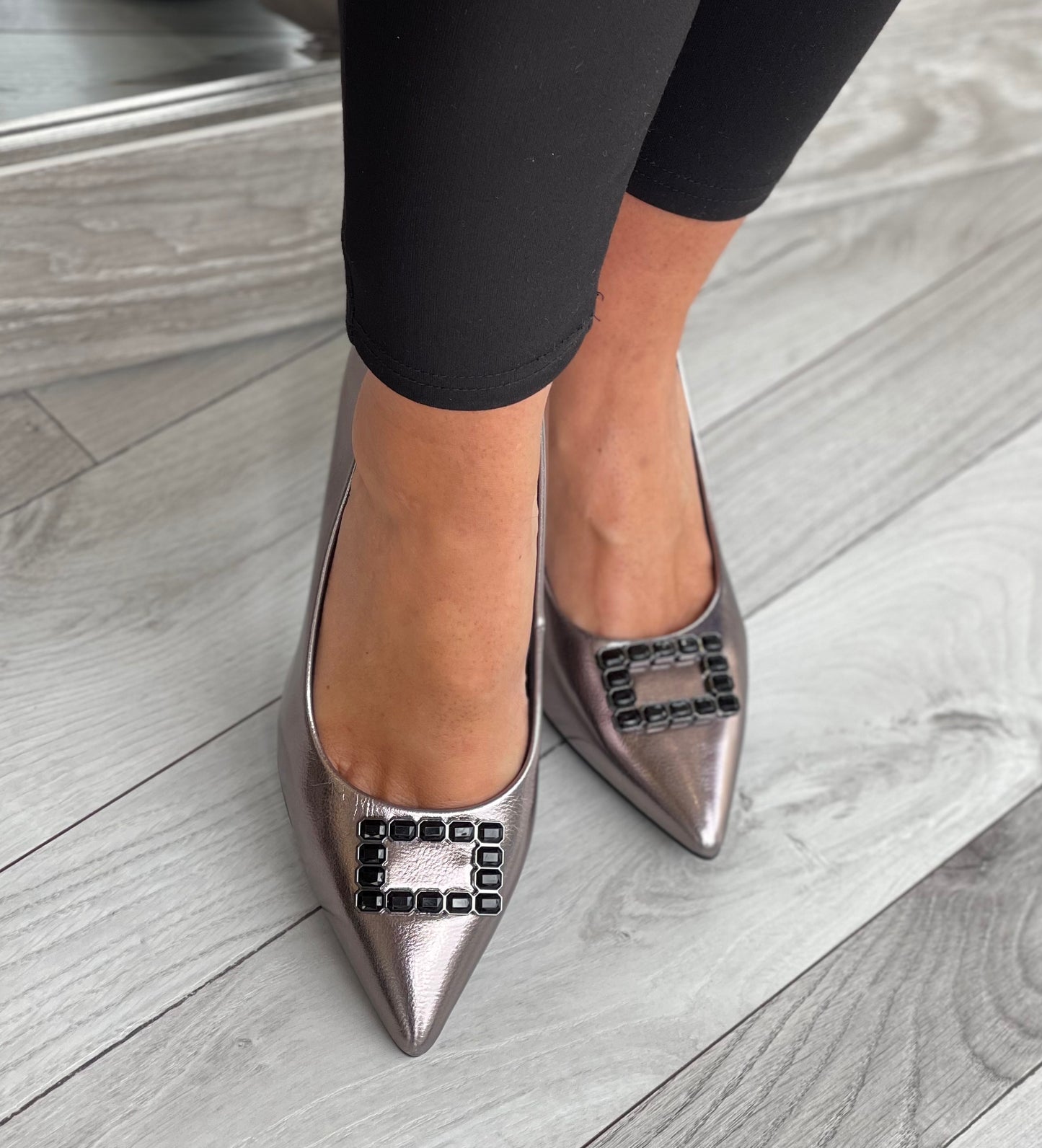 S Oliver - Pewter Court Shoe