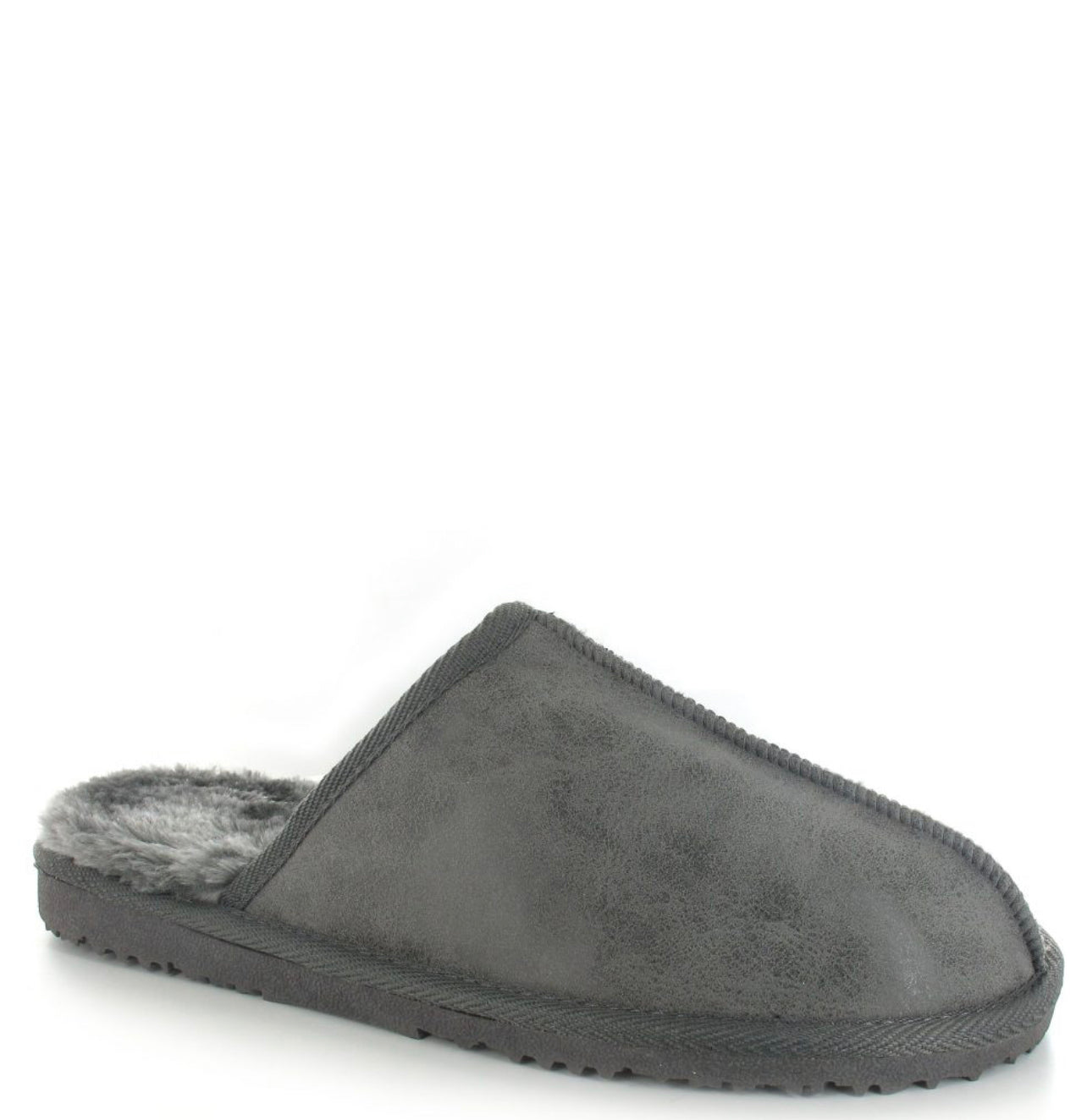 Ella - Mens 'Frank' Grey Lined Mule Slipper