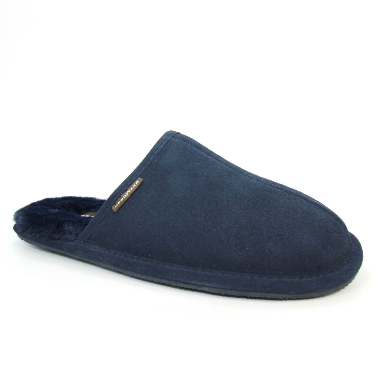 GoodYear - Kendrick Navy Leather Mens Mule Slipper