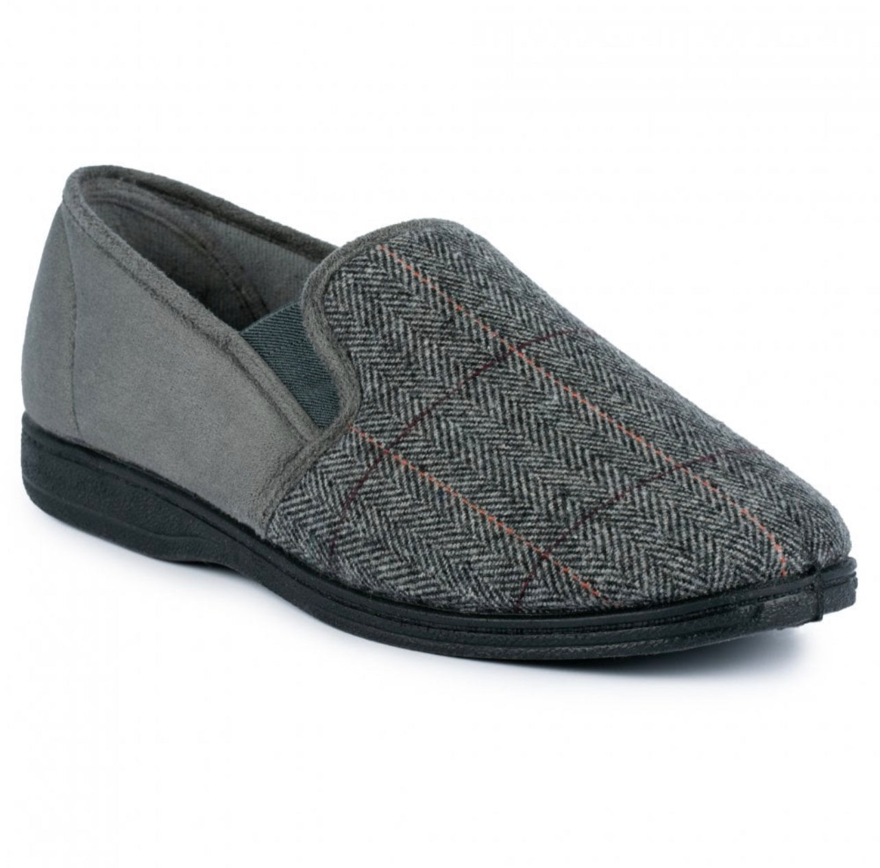 GoodYear - 'Harrison' Grey Check Mens Slipper