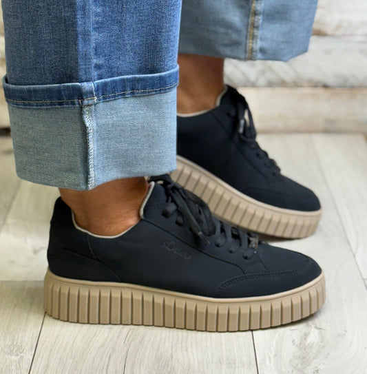 S Oliver - Dark Navy Platform Trainer