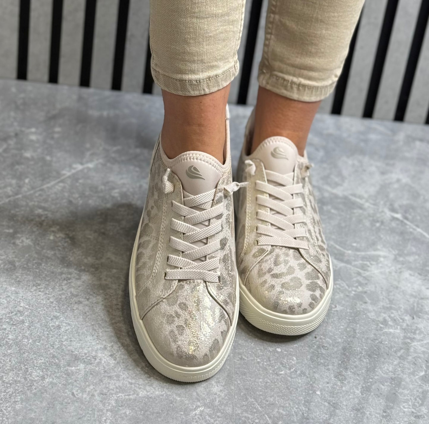 Jana - Rose Gold Leopard 'Step In' Trainer