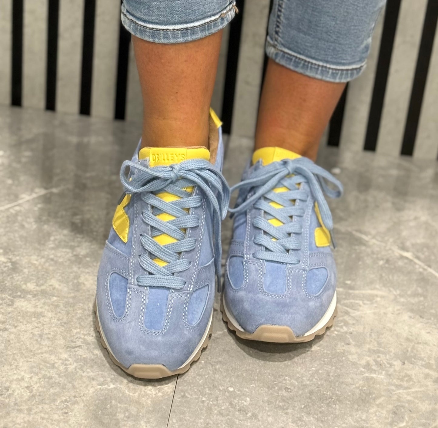 Drilleys- 'Seventy Two’ Denim Leather Trainer