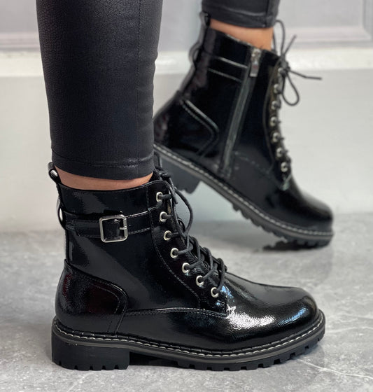 Lunar - 'Parlour' Black Patent Boot