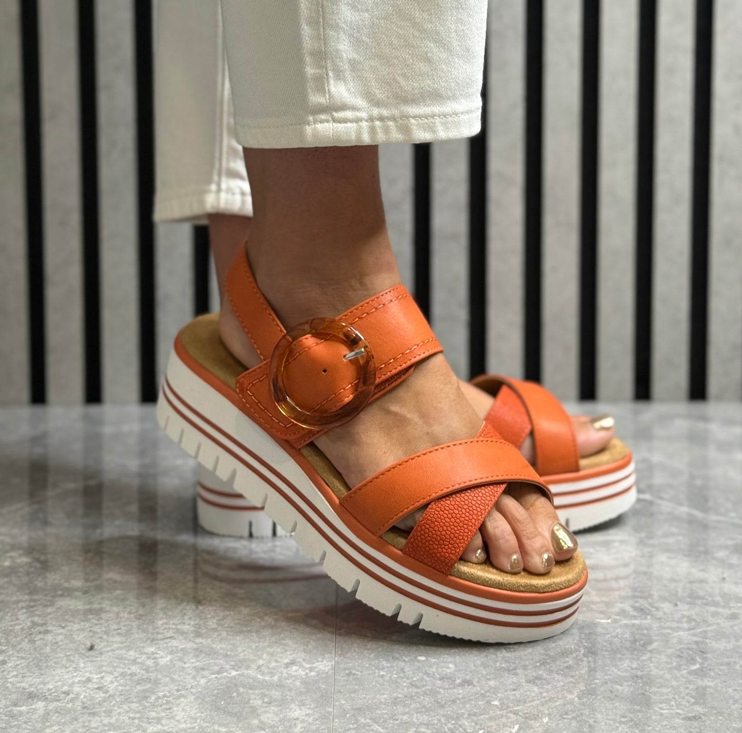 Lunar - 'Elise' Orange Combo Sandal